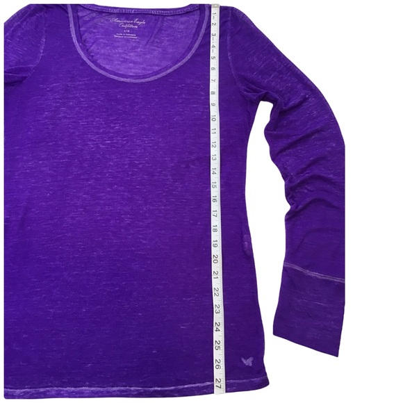 American Eagle Outfitters - Purple Burn-Out Long Sleeve Top - Large - Picture 4 of 11